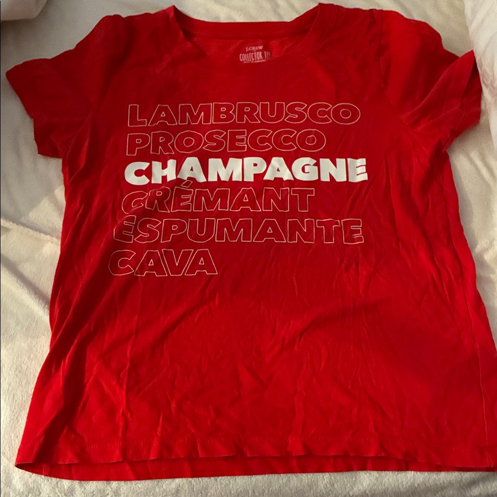 J. Crew Red Collector Tee with White Logo